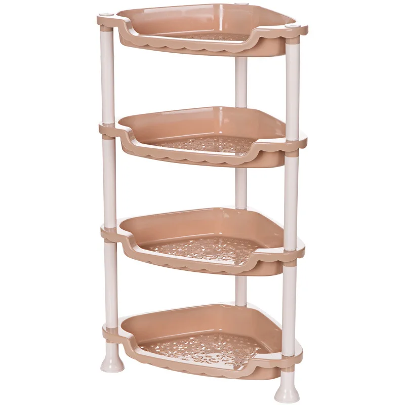 Пластик Многослойные стеллаж для выставки товаров Кухня столешницы полки пол