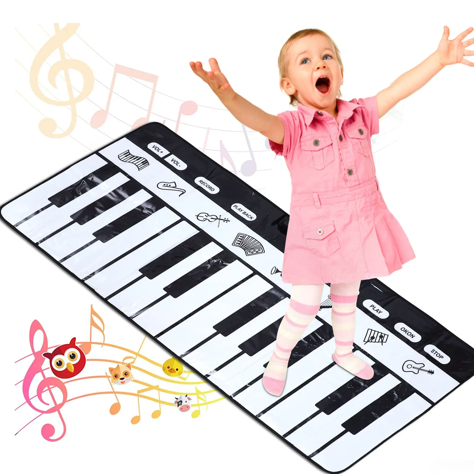 

1pc Multifunctional Black And White Piano Music Blanket Piano Mat Black White