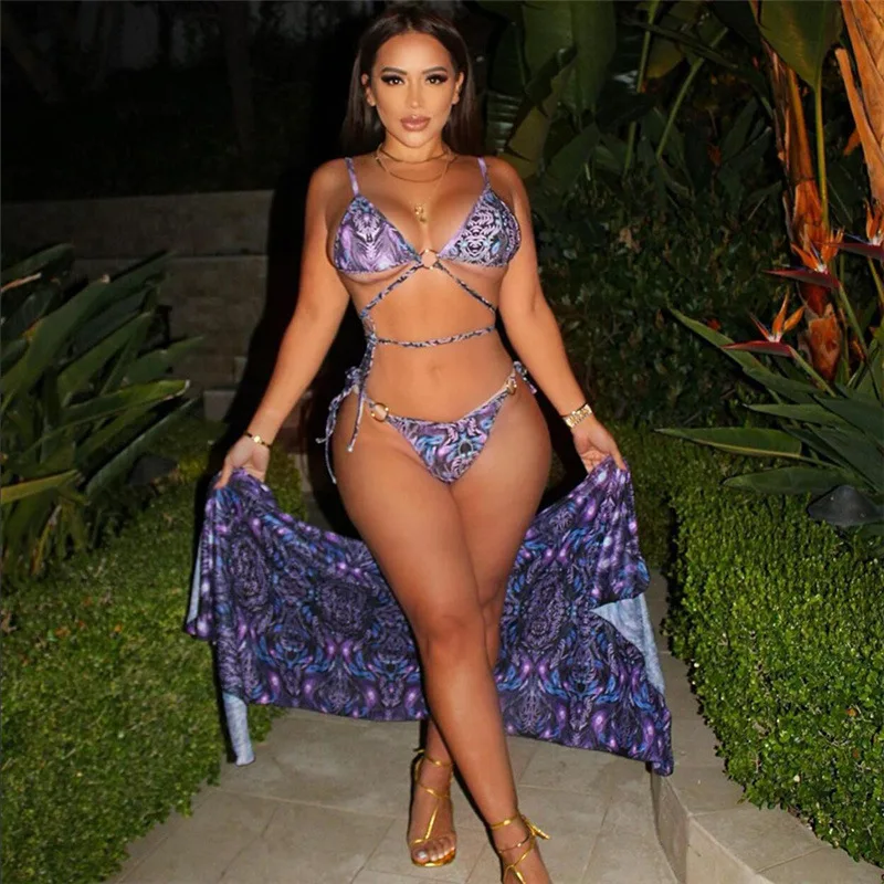 Сексуальный бандо Бикини бандажный купальник Женский однотонный 2021 купальные