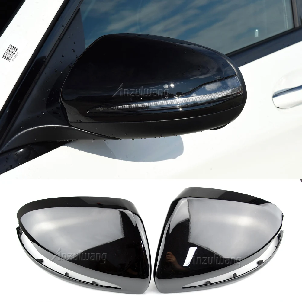 

Черные боковые зеркальные крышки для Mercedes Benz W205 W222 W213 W238 X205 X253 C217 W463 C253 W253 C S GLC E G Class AMG, замена