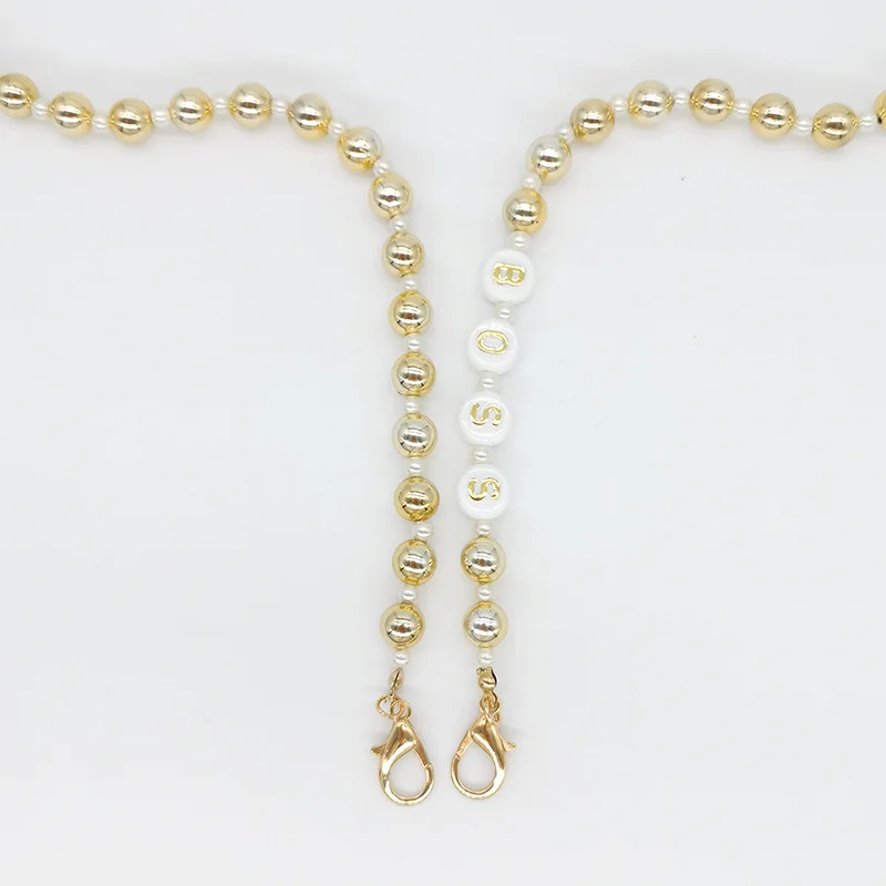 

English Letter Names Handmade Beaded Custom Bead Glasses Chains Mask Chain Necklace