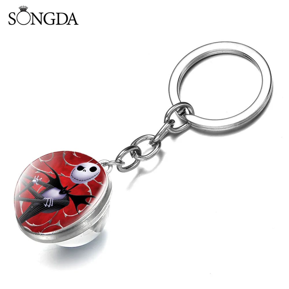 Двухсторонний стеклянный Брелок Jack Skellington and особенности аниме Кошмар перед