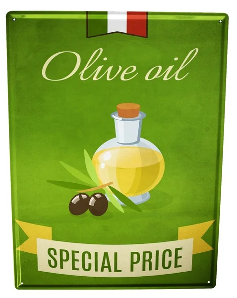 

Tin Sign Retro Olive Oil Home Coffee Bar Decoration
