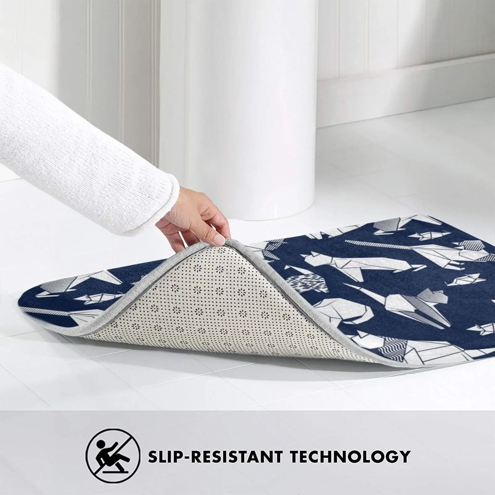 Бумажный коврик для кошек с изображением оригами котенка друзей/синего флота