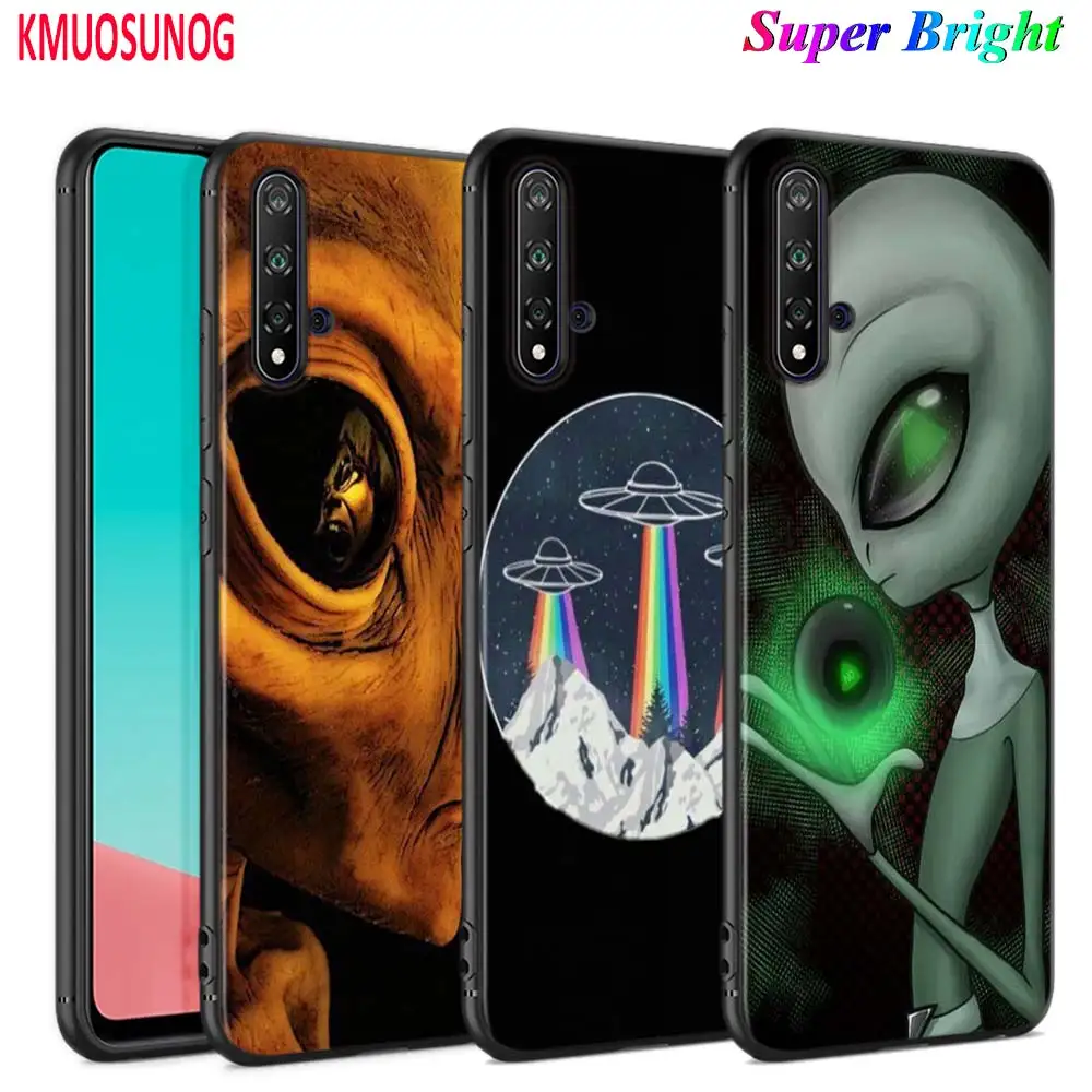 

Black Cover Cute Alien UFO for Huawei Nova 5 3i P Smart Z Plus 2019 P30 P20 Pro P10 P9 P8 Lite Plus Phone Case