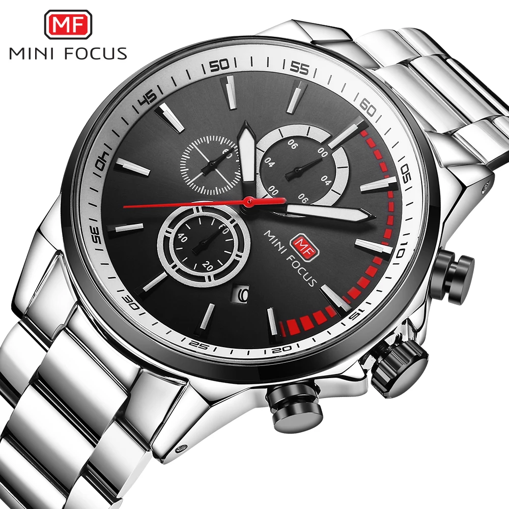 Мини фокус мужские деловое украшение часы из нержавеющей стали Роскошные