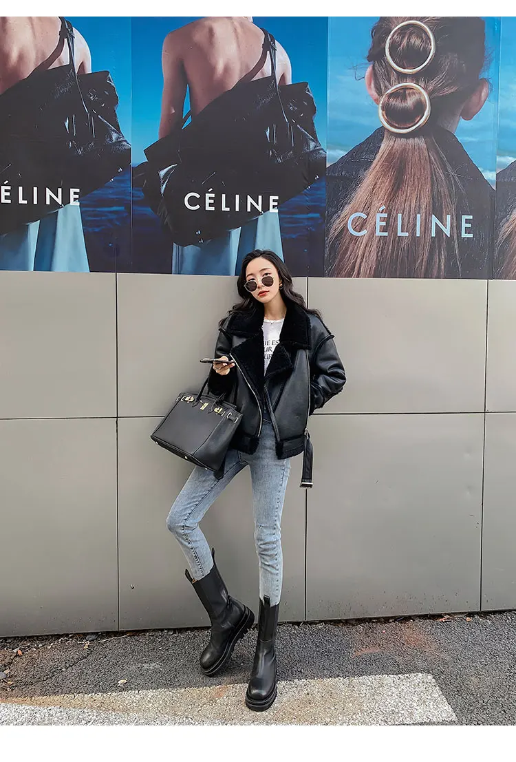 2022 New Winter Fashion Women's Sheepskin Coat 100% Genuine Shearing Jacket Wool Liner Warm Windbreaker for Female Loose Casaul