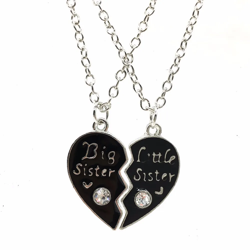 Broken Heart Style Pendant Necklace Chic Love Big Sister Little Chain Necklaces | Украшения и аксессуары