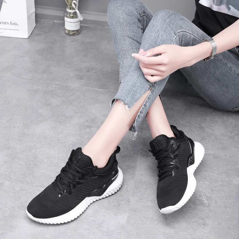 2019 кроссовки женская повседневная обувь дышащая сетчатая Обувь На Шнуровке на