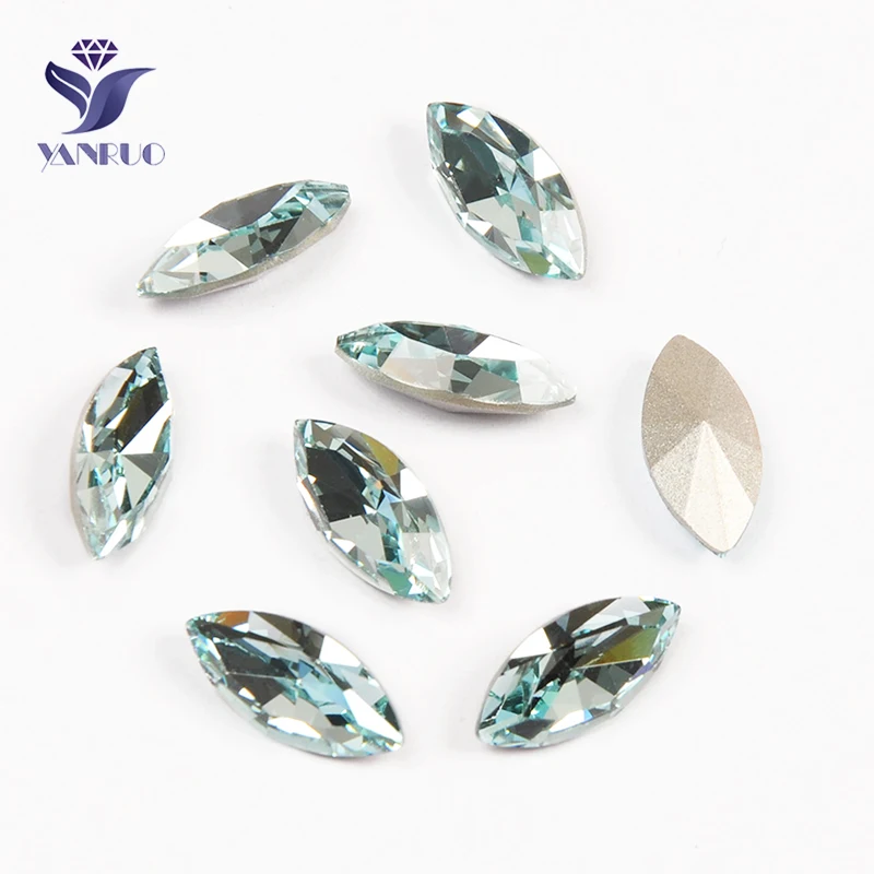 YANRUO 4200 Navette Aquamarine Швейные кристаллы Сделай Сам поделки камни шитые когти стразы