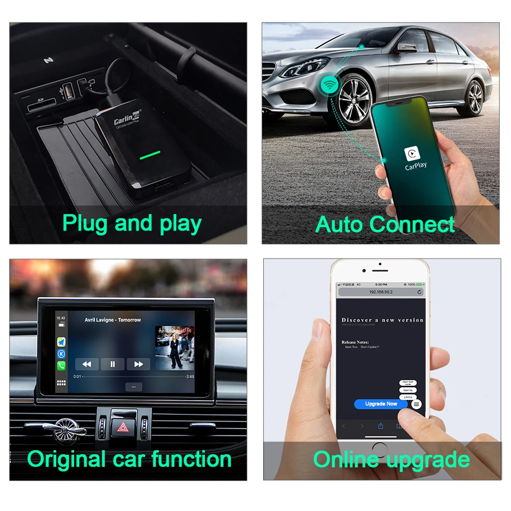 Carlinkit 3.0 проводной кабель для беспроводной Bluetooth CarPlay адаптер автомобильный