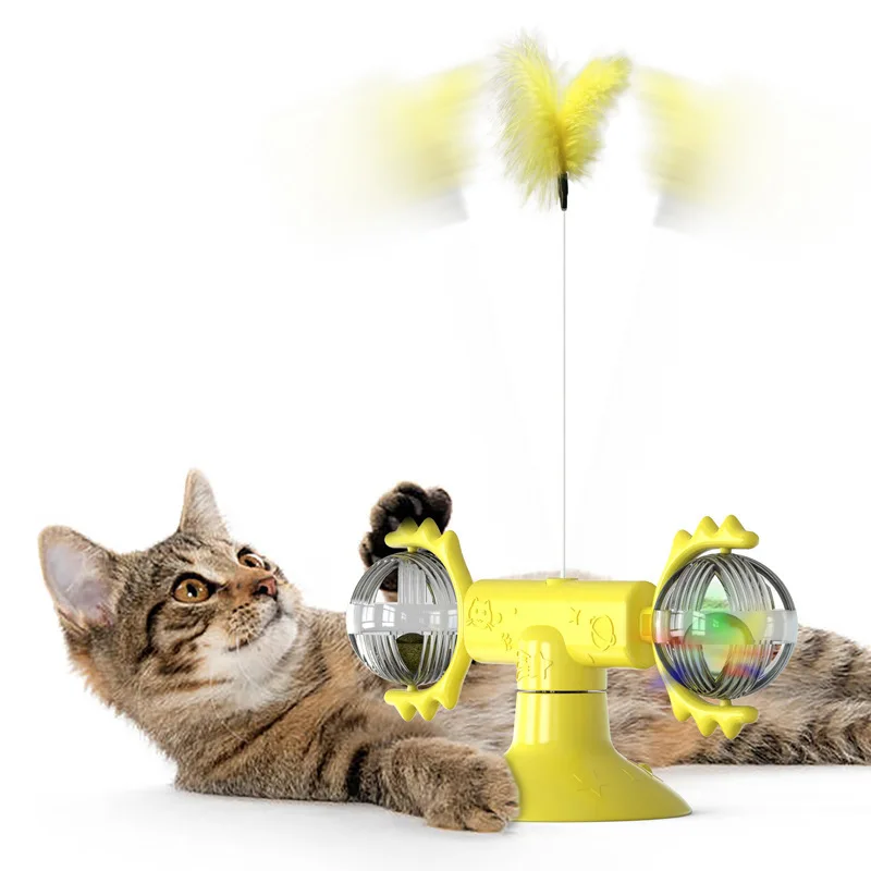 

Cat Toy Self-hey Relieve Boredom Sucker Windmill Funny Cat Stick with Replacement Funny Cat Ball Suit To Play By Yourself