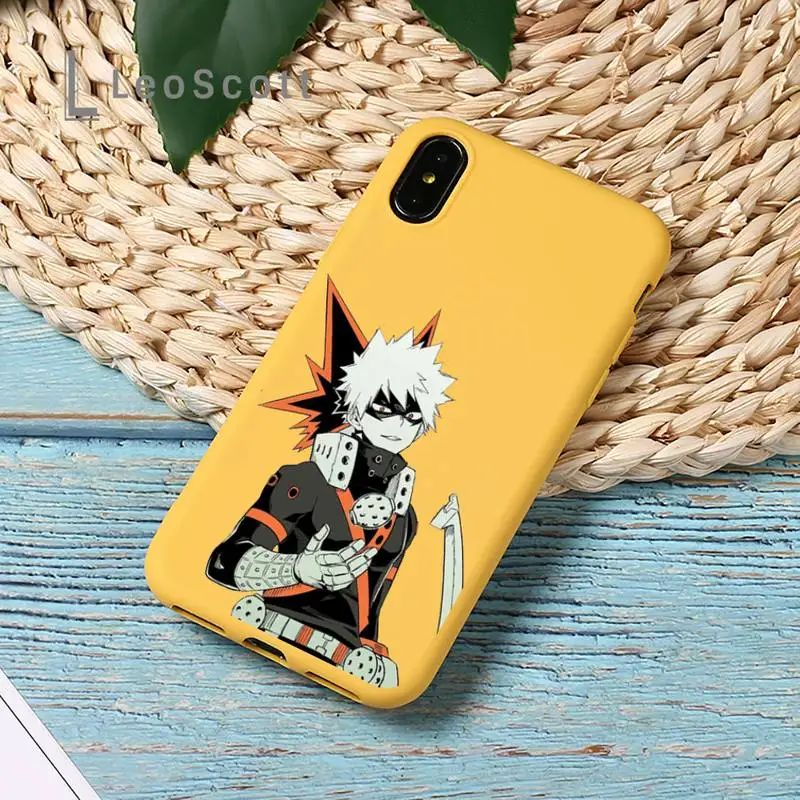 

My Hero Academia deku bakugou Boku no Hero Phone Case Candy Color for iPhone 11 12 mini pro XS MAX 8 7 6 6S Plus X SE 2020 XR