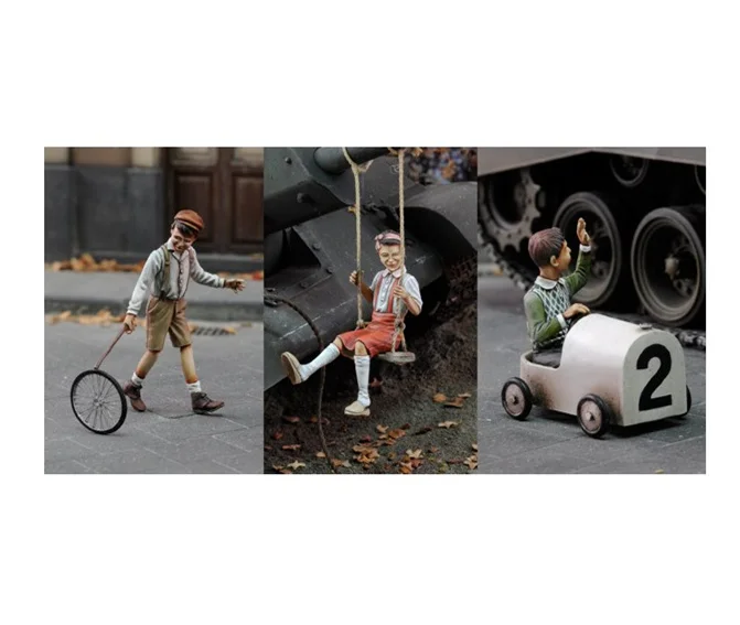 S  Ww2 Children Playing Unassembled And Unpainted 751