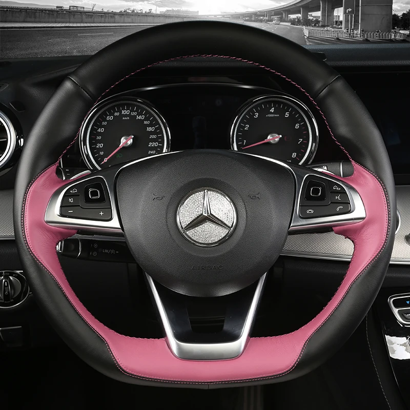 

DIY hand sewn car steering wheel cover for Mercedes Benz E-class e300l E260 GLC c260l C200 gle GLB