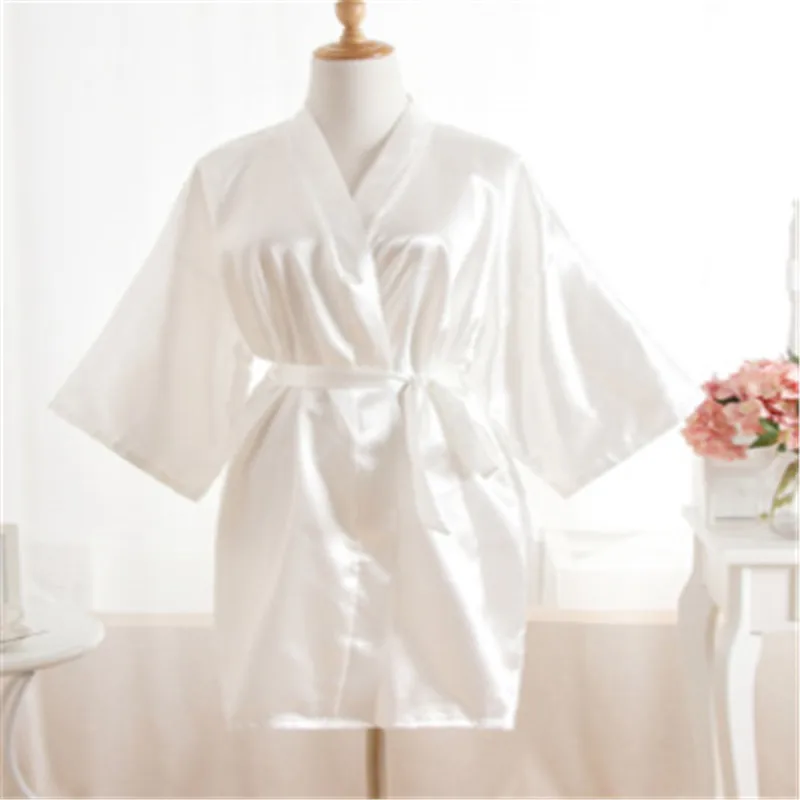 Халат для подружки невесты шелковое атласное женское Пижама кимоно с V-образным