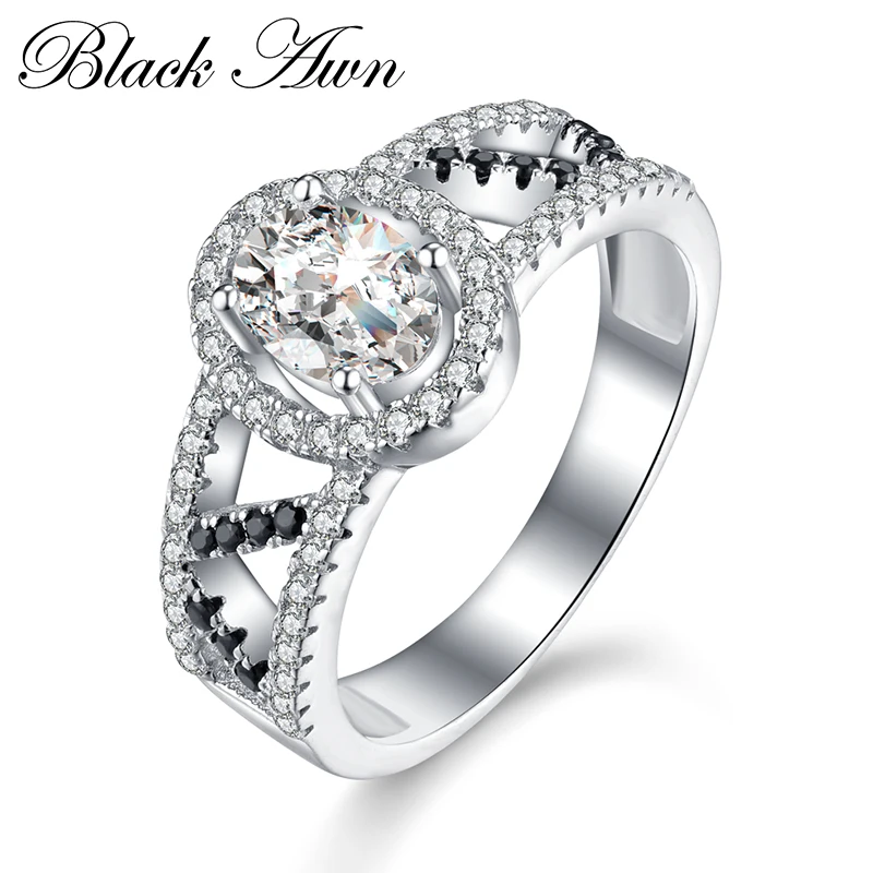 BLACK AWN 2021 New Genuine 100% Sterling 925 Silver Jewelry Engagement Rings for Women Gift C335