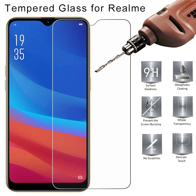 Закаленное стекло для экрана Realme 5 Pro U1 Q 9H HD закаленное X2 XT X прозрачное защитное