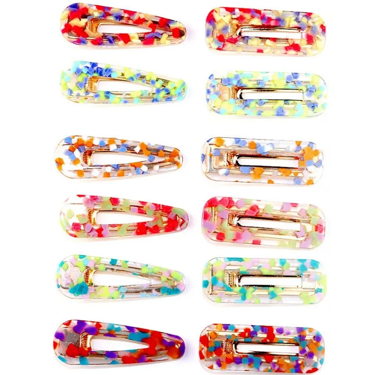 

Fashion 1Set Women Girls Acrylic Geometric Hair Clips Sweet Headwear Hairpins Hair Clip Styling Tools Barrettes Accessories