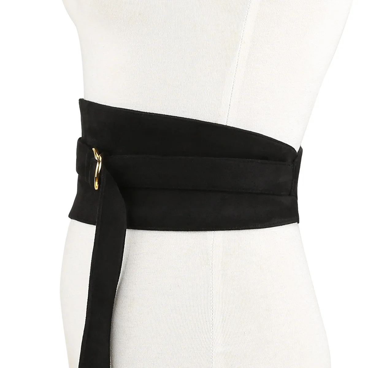 New Women's Runway Fashion Black Velvet Leather Elastic Cummerbunds Female Dress Corsets Waistband Belts Decoration Wide Belt |