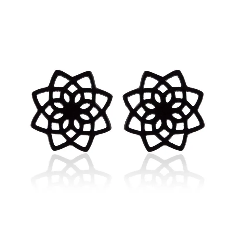 FENGLI крошечные серьги-гвоздики с цветком для влюбленных Детские массивные серьги