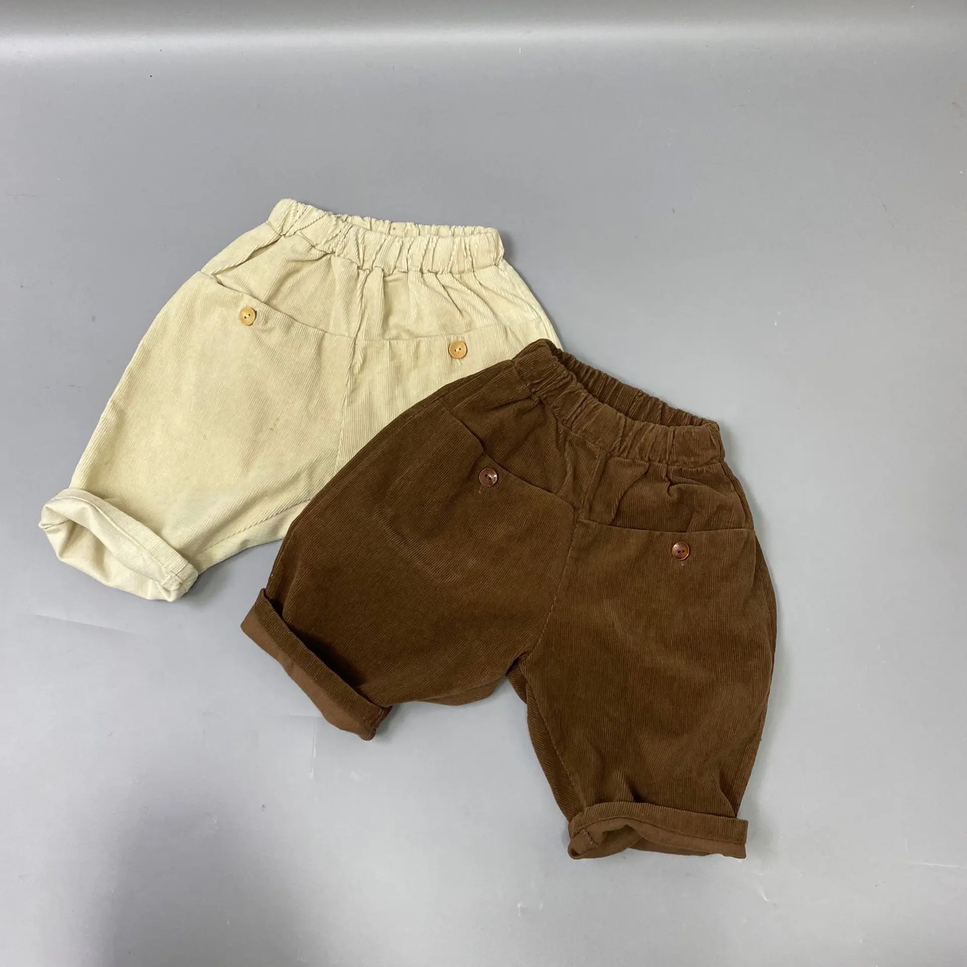 

Брюки WLG для девочек и мальчиков, детские вельветовые бежевые и коричневые брюки, универсальные штаны для малышей 1-7 лет на весну и осень