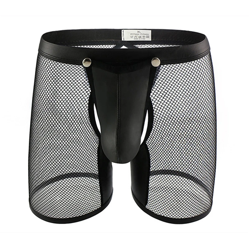 Для мужчин нижнее белье шорты пикантные сетчатые прозрачные из искусственной