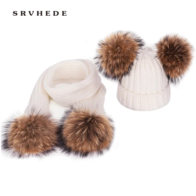 Детская шапка с помпоном из натурального меха на возраст 1 11 лет|Шапки для