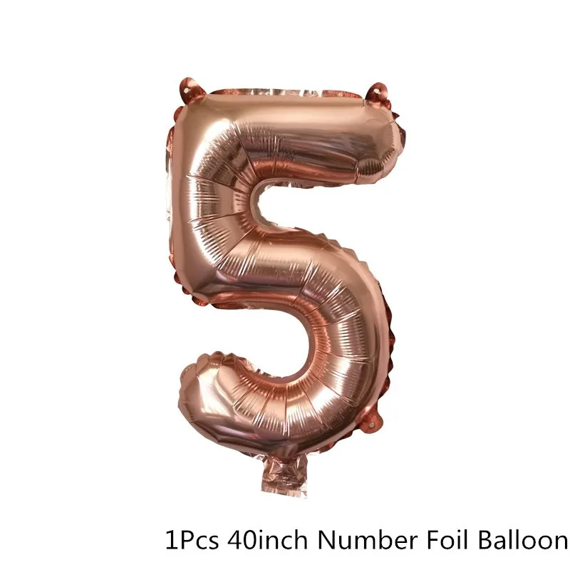 Chicinlife Rosegold 0-9 цифры шар с днем рождения сердце шар взрослых юбилей 1st украшения для свадьбы и дня рождения поставки - Цвет: 5