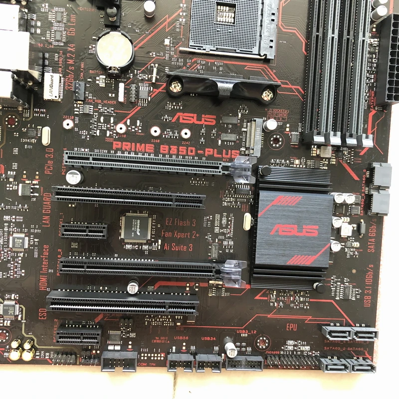 Оригинальная материнская плата ASUS PRIME B350-PLUS M.2 B350 с разъемом AM4 DDR4 64GB USB3.0 USB3.1, плата SATA3 для настольных ПК