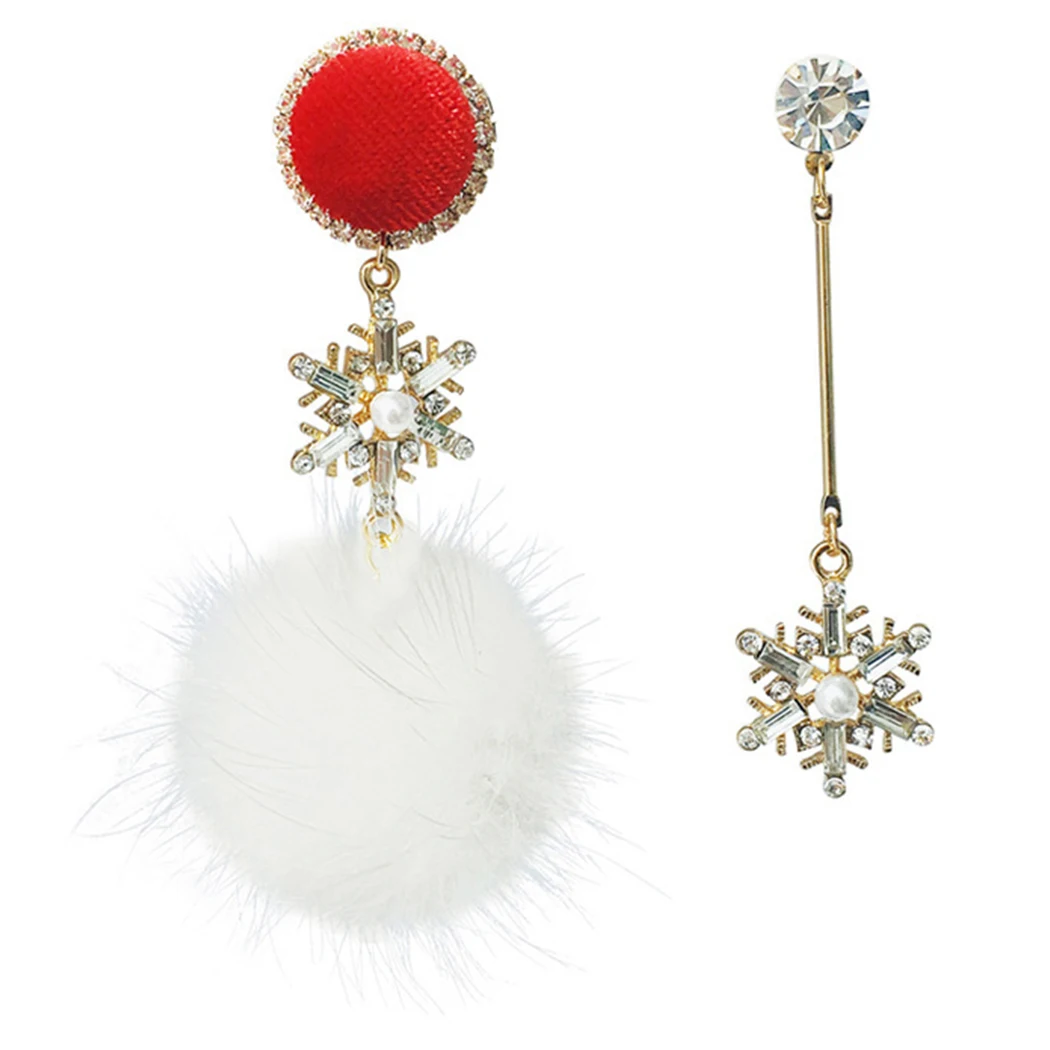 Снежинка женские серьги со стразами Pom Подвеска Висячие для рождественских