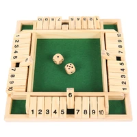 shut the box board game deluxe four sided 10 numbers board game dice set party club drinking games for adults families