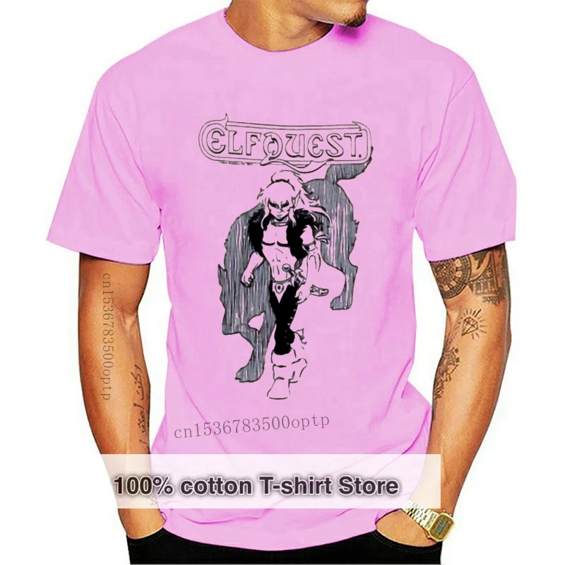 

Elfquest Mens T-Shirt - Cutter Chief Of the Wolfriders With Wolf Shadow