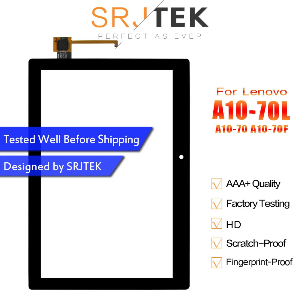 

Srjtek 10.1" For Lenovo Tab 2 A10-70 A10-70F A10-70L Touch Screen Digitizer Panel Sensor Outer Glass Tablet PC Replacement Parts