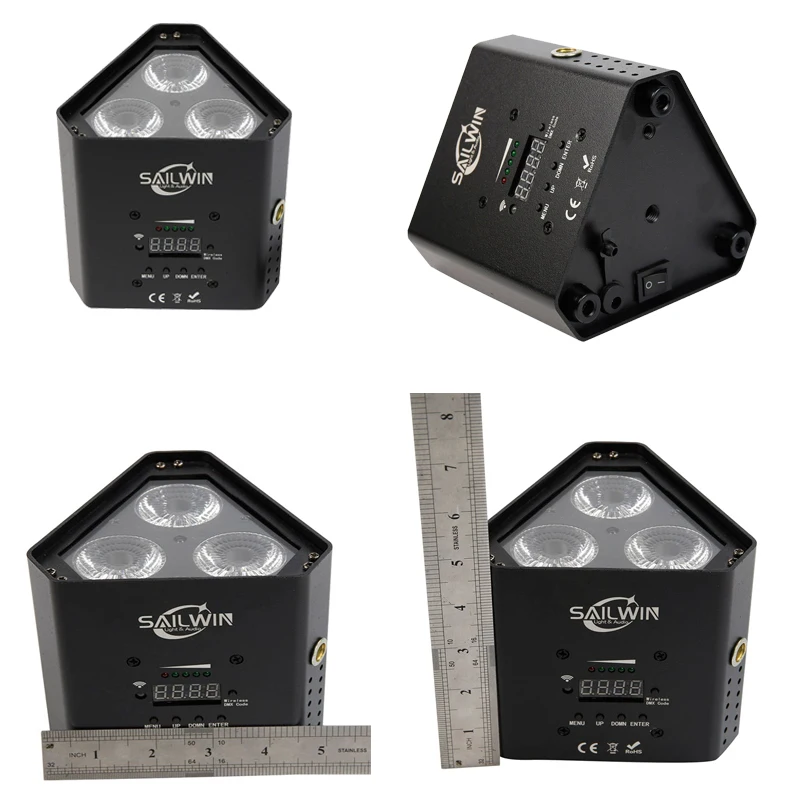 Дешевый мини-3X18W телефонный контроль приложение WIFI RGBAW УФ аккумуляторное заряжаемое светодиодное прожекторное освещение DJ Smart Par Light для рождественских праздников.