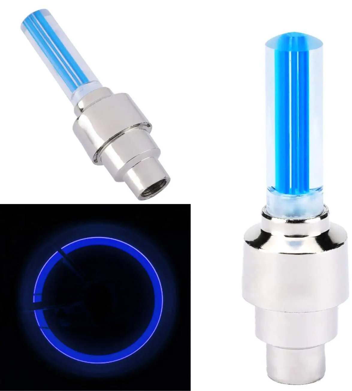 2Pcs Colorful Flash LED Lights Bike Bicycle Car Wheel Tire Stem Cap Safety Light | Автомобили и мотоциклы
