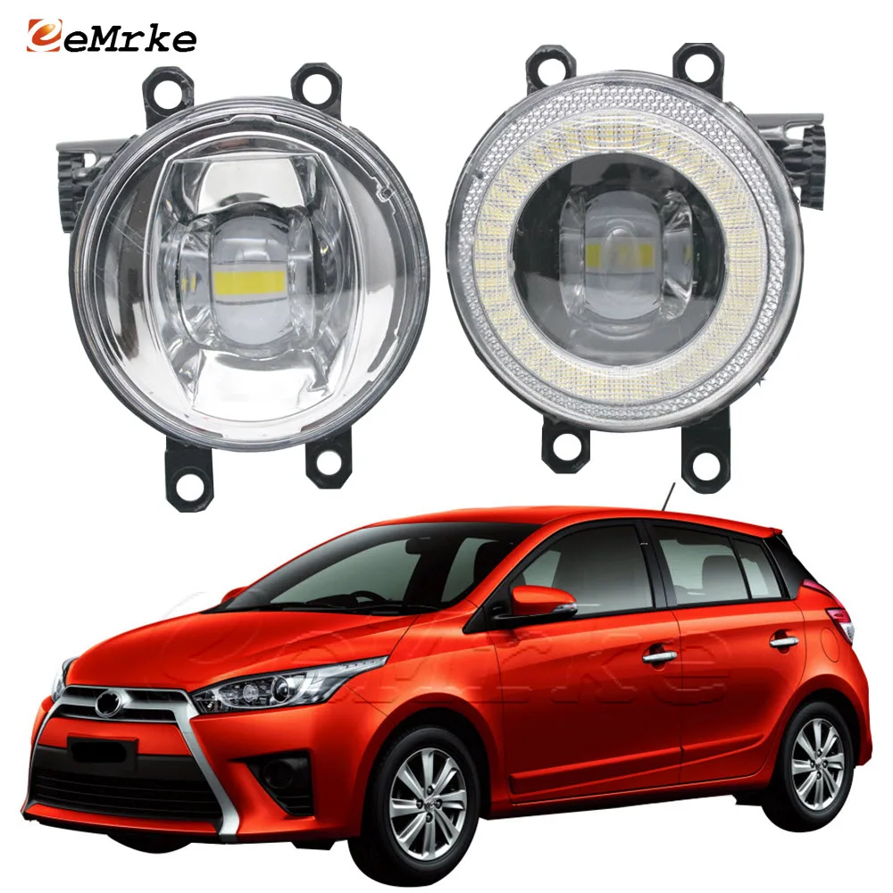 

2x светодиодные противотуманные фары в сборе для Toyota Yaris L/ytunes XP150 2013 2014 2015 ангельские глазки дневные ходовые огни DRL фары лампа