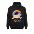 Пуловер Pugicorn с единорогом для женщин и женщин, популярный Повседневный хлопковый пуловер с рисунком космической галактики и радуги для мужчин и женщин