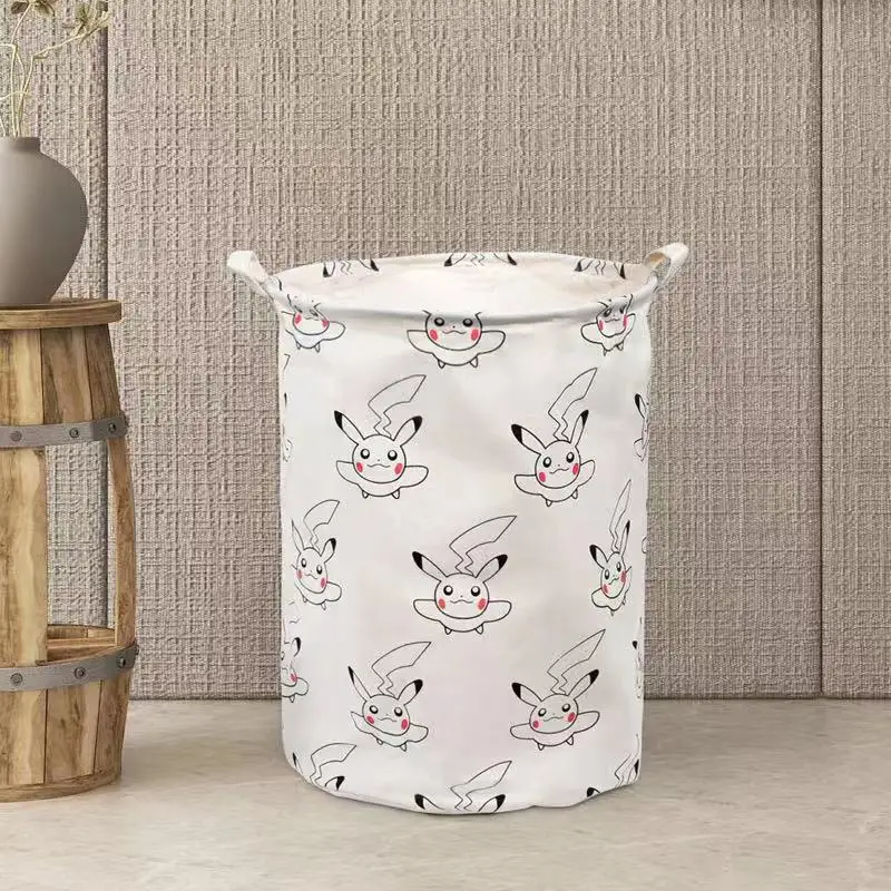 Pikachu (1pc) Totoro Складная парусиновая корзина для белья для книг, игрушек, одежды складные кубики корзина для хранения, большая корзина с крышкой для стирки корзина - Цвет: Pikachu (1pc)