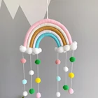 Милый Декор для детской комнаты ручной работы, Радужный Настенный декор, украшение для детской спальни с фетровыми шариками, реквизит для фотографий, подарок