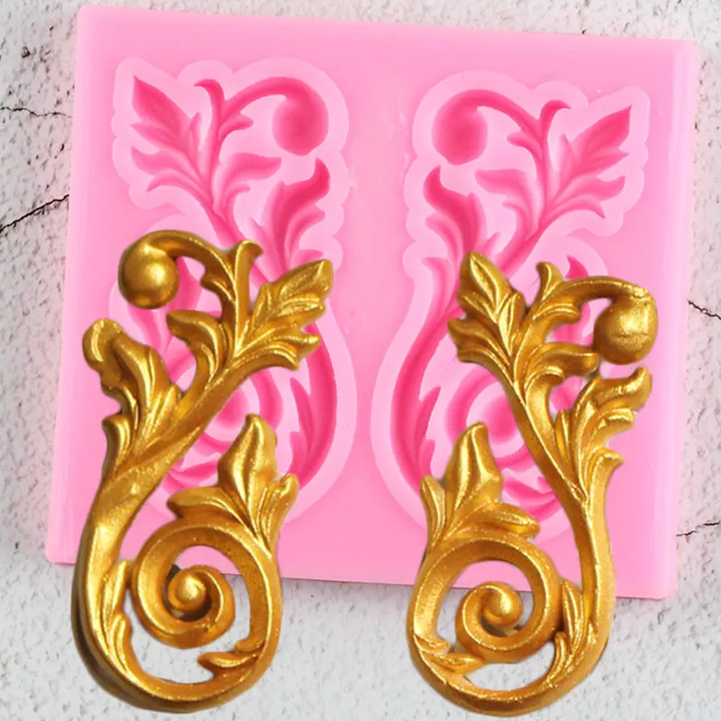 

Рельефная силиконовая форма для тортов с листьями, Топпер для кексов, помадка, инструменты для декорации тортов, конфетная глина, шоколадны...