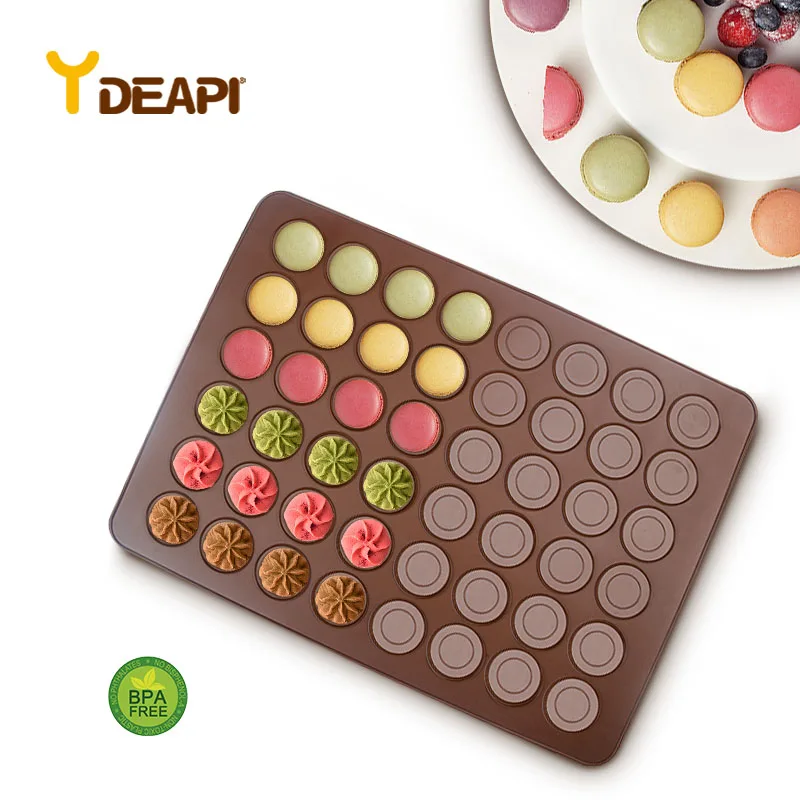 

YDEAPI Macaroon Kit Macaron Silicone Mat Non-Stick Baking Mold Set 48 Slot Capacity Macaron Pot Cake Decorating Supplies