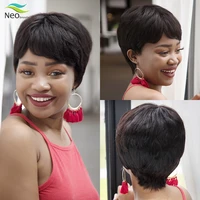 pixie cut wig short human hair wigs for black women wig the bangs wig cheap human hair wig with free shipping
