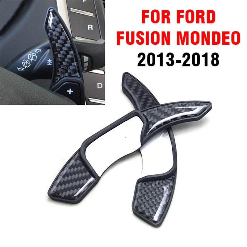 

Pcmos весло рулевого колеса в стиле углеродного волокна для Ford Fusion Mondeo 2013-2014-2015-2016-2017-2018, аксессуары для интерьера