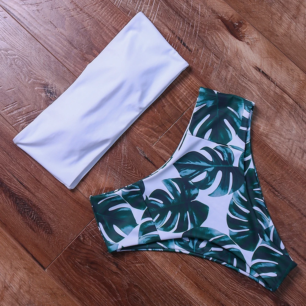 Купальник бикини женский с цветочным принтом пикантный купальный костюм высокой