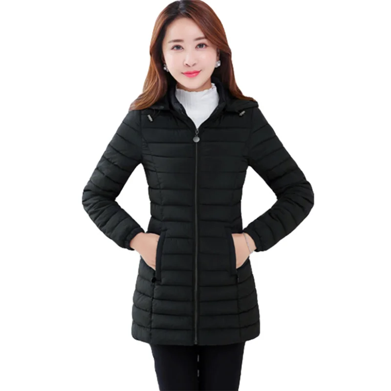 

Padded jacket women's medium-length size 5XL autumn winter parka coat ladies was thin women's down cotton coats ladies overcoat