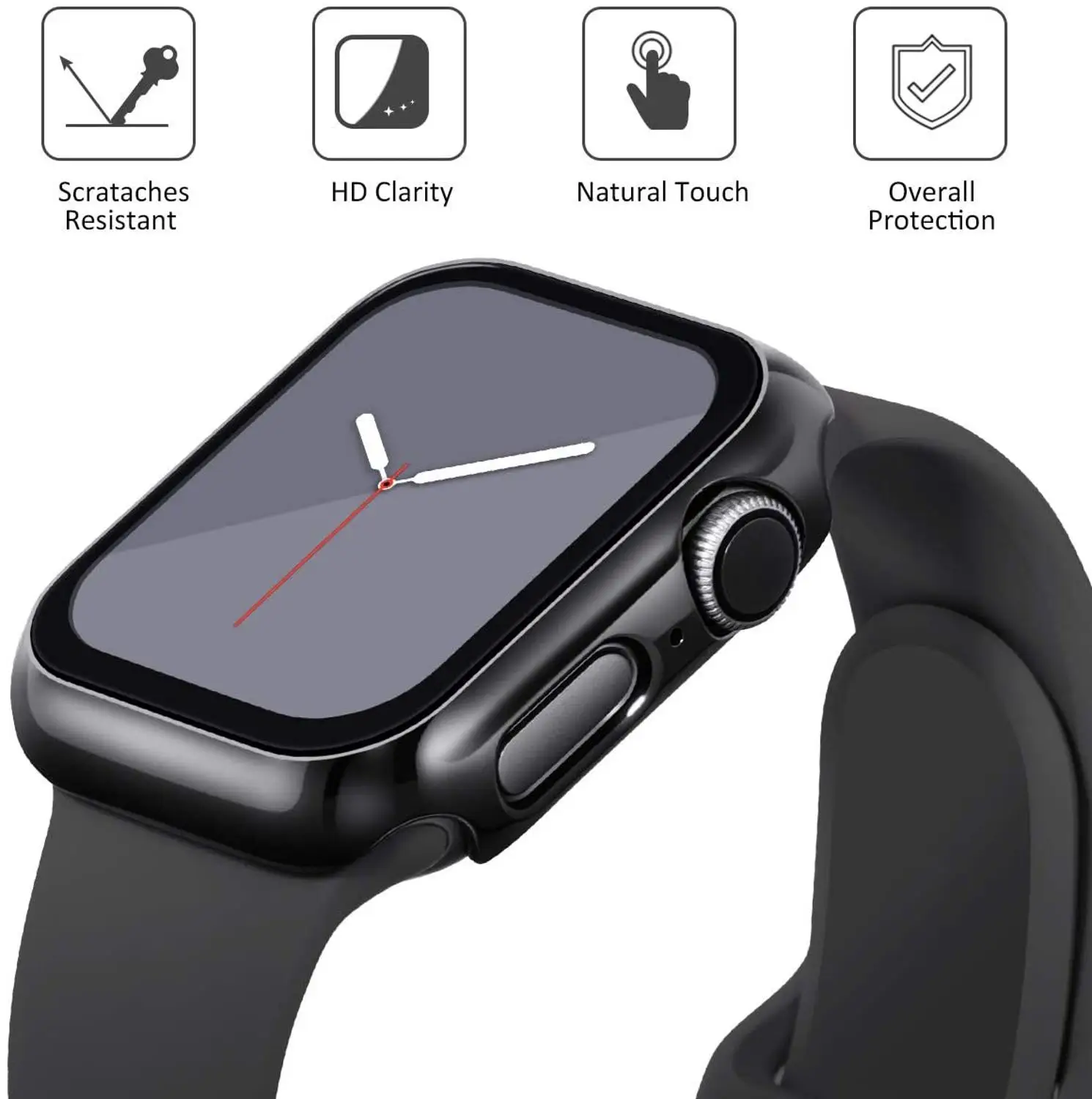 Стекло и крышка для Apple Watch чехол 44 мм 40 iWatch 42 38 аксессуары бампер Защита экрана iwatch