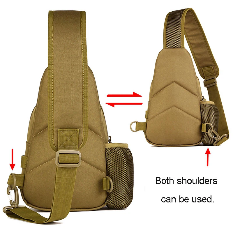 

Military Tactical Shoulder Bag Outdoor Hiking Riding Bag Portable Multifunctional Chest Bag Water Bottle Hanging Bag