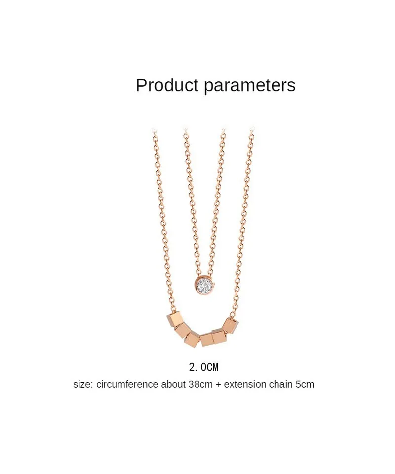 

New 18K Rose Gold Neckalce Double-layer Pendant Necklaces Female Collarbone Chain ins Temperament Fashion Wedding Gift