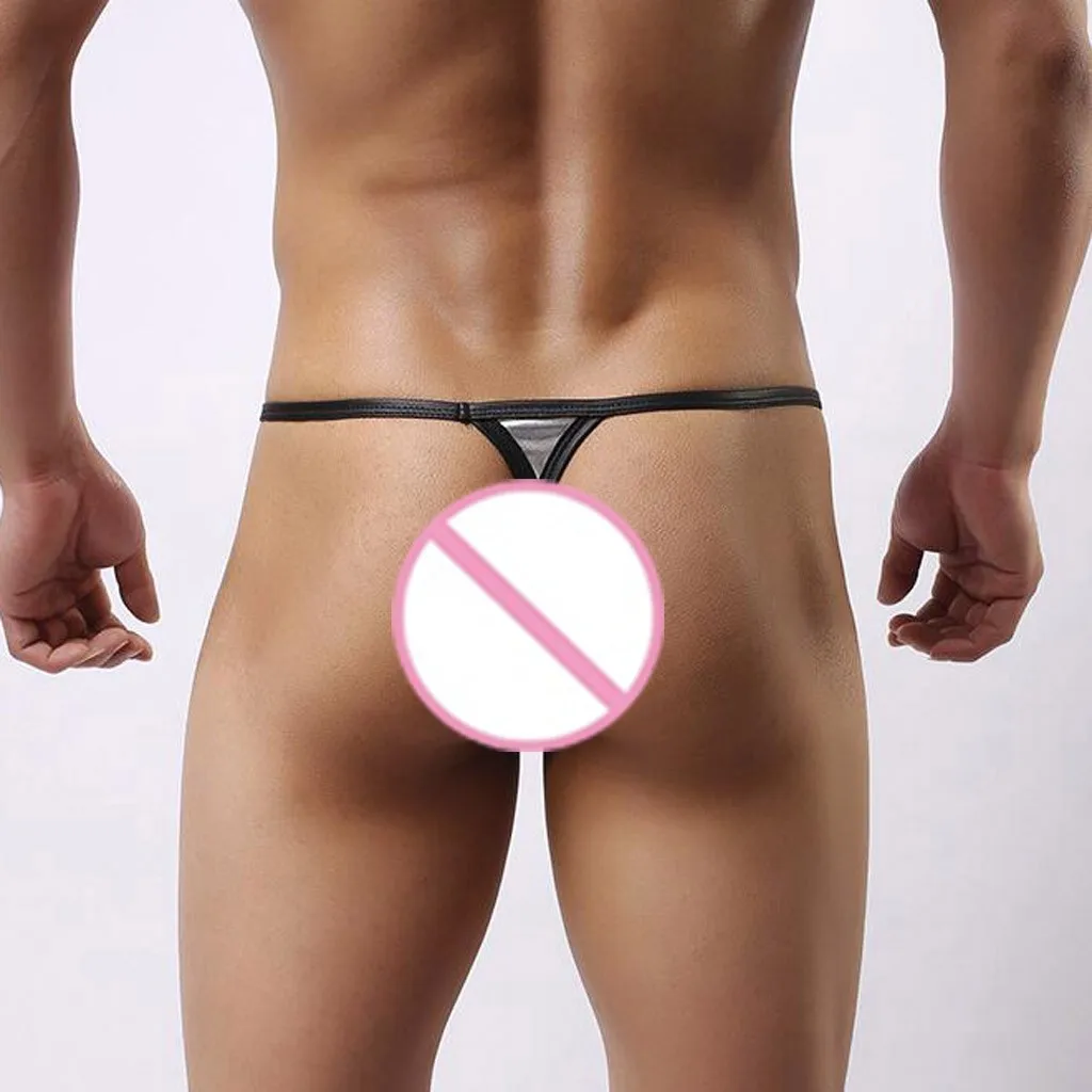 Мужские Трусы стринги из искусственной кожи сексуальное нижнее белье для пениса|